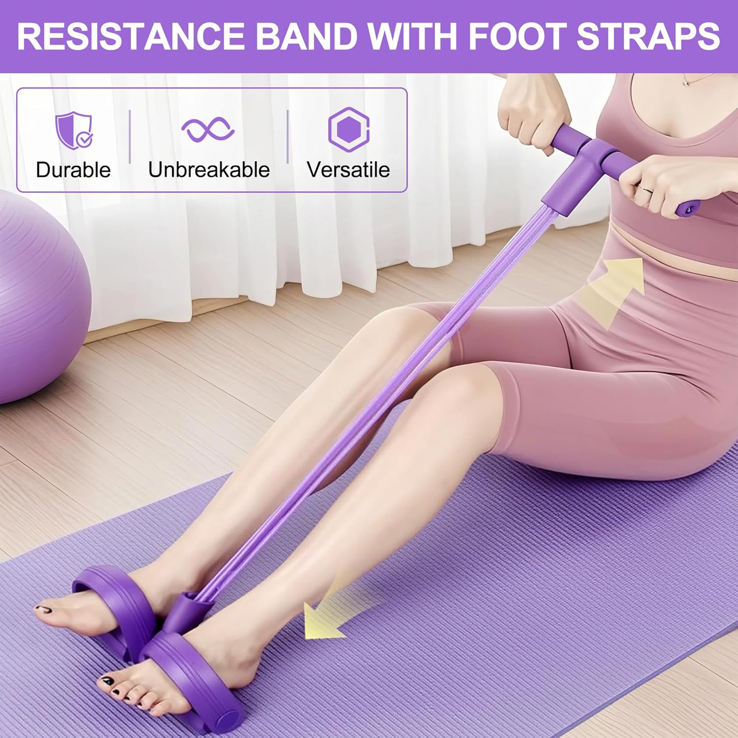 Home Gym Needs - Faixa de Resistência com 4 Tubos,