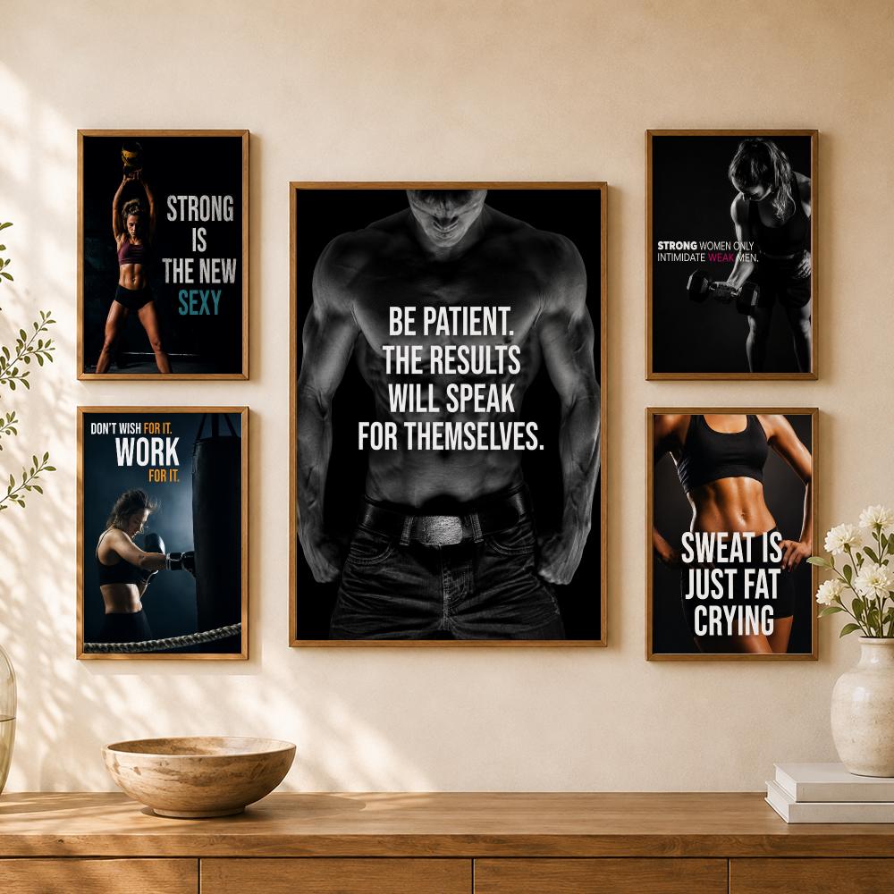 Home Gym Quotes - Pôster de Citações Inspiradoras para Motivação