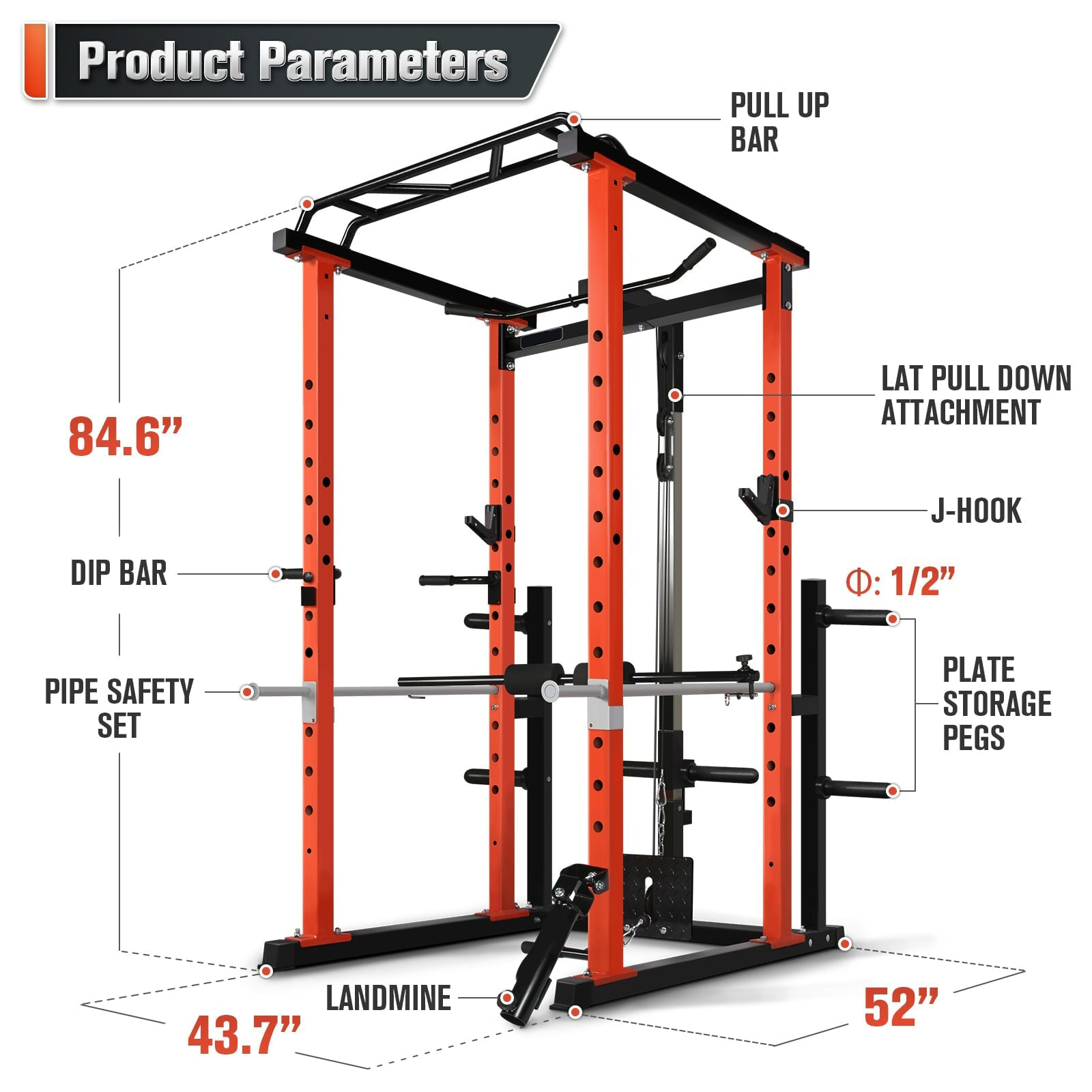 Home Gym Machine - Gaiola de Força Multifuncional Comercial para