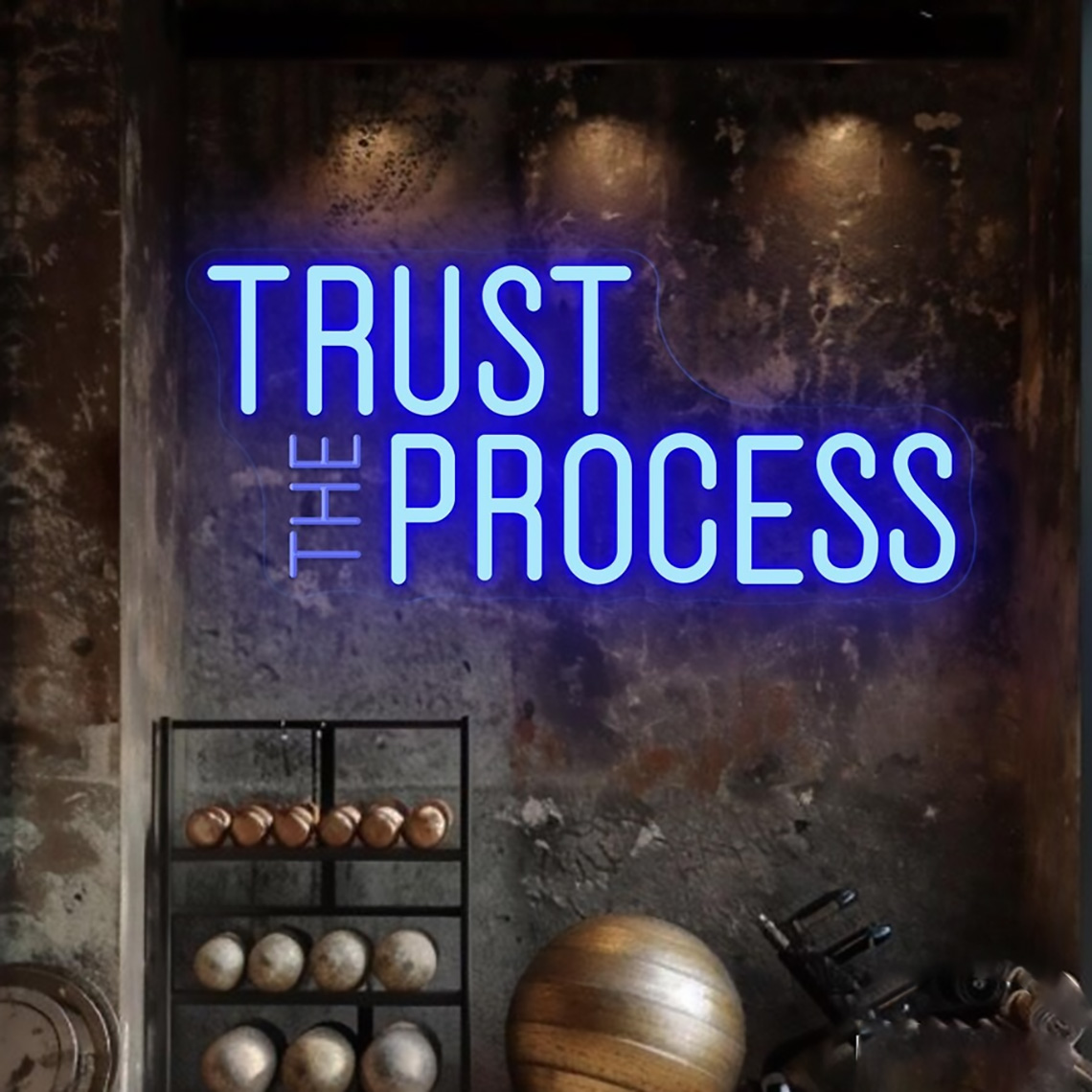 Home Gym Quotes - Letreiro Neon 'Confia no Processo', Letreiro