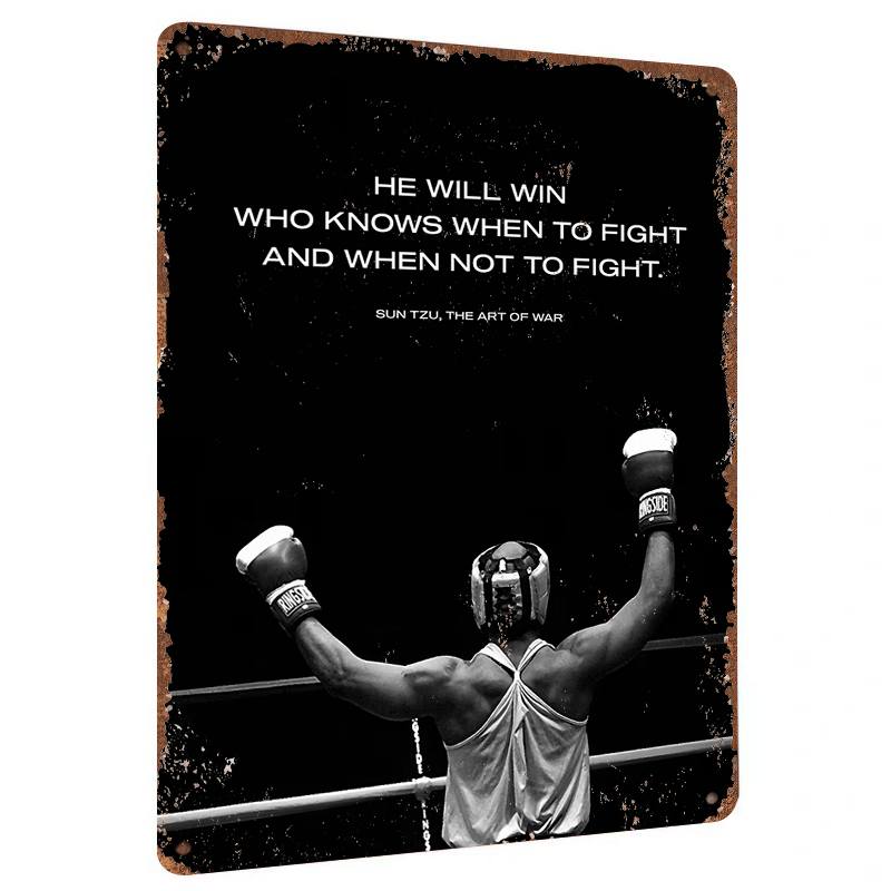 Home Gym Quotes - Sun tzu citação boxe temático metal