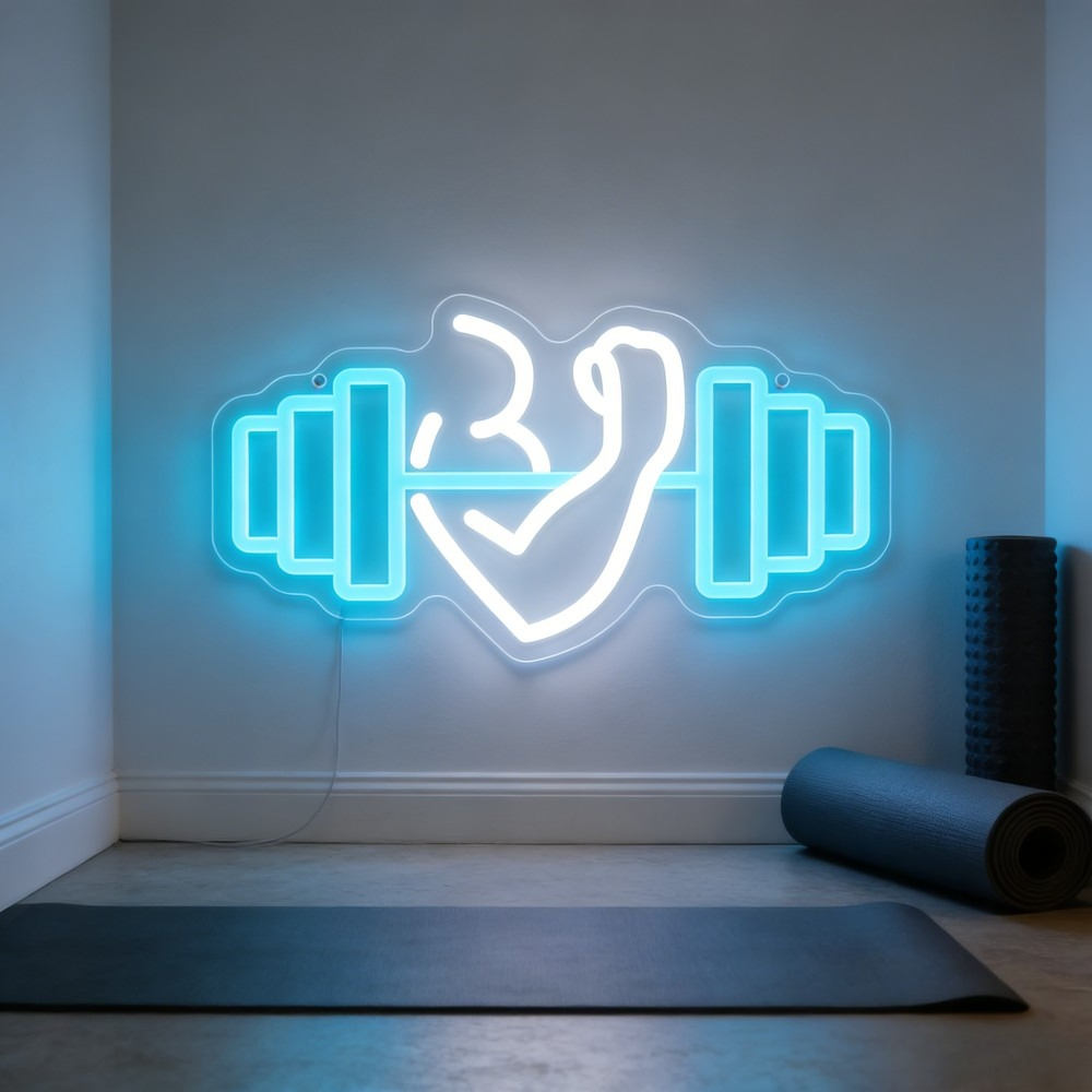 Home Gym Quotes - Letreiro Neon LED de Bíceps com