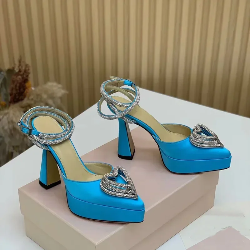 Ankle Strap Attachment - Plataforma de cristal amor decoração sandálias