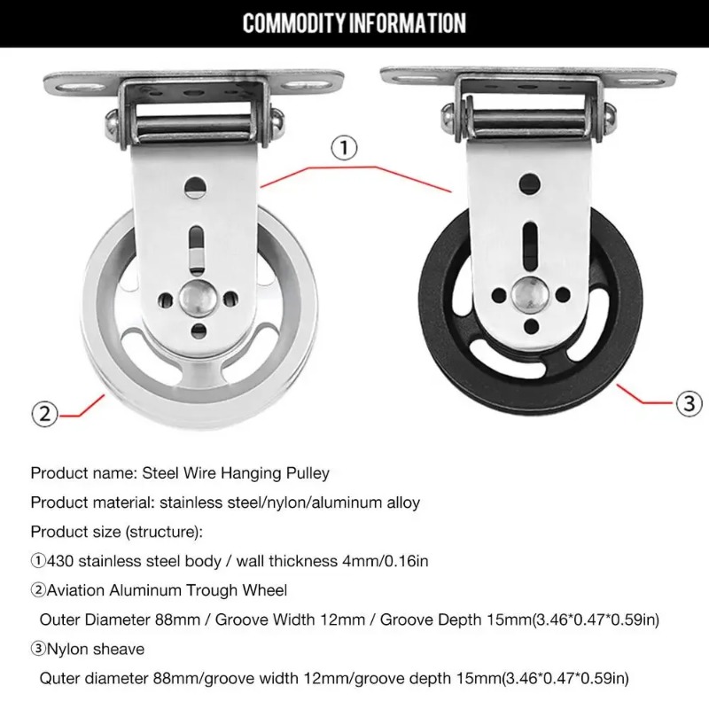 Home Gym Designs - Roldana Silenciosa Rotativa de Aço Inoxidável