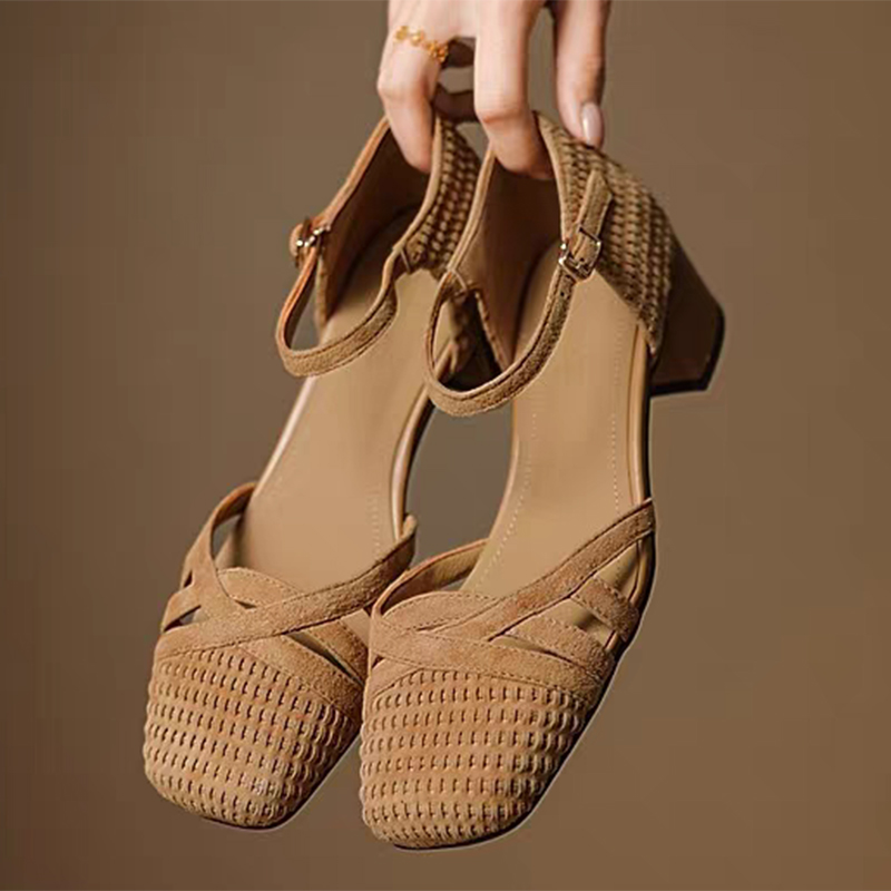 Retro tecer sandálias de salto - Ankle Strap Attachment avaliação e preço