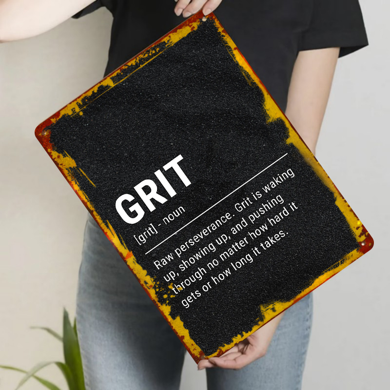 Grit Definição Metal Wall Art  - Home Gym Quotes avaliação e preço