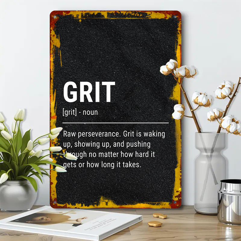 Grit Definição Metal Wall Art  - Home Gym Quotes avaliação e preço