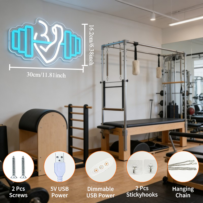 Letreiro Neon LED de Bíceps co - Home Gym Quotes avaliação e preço
