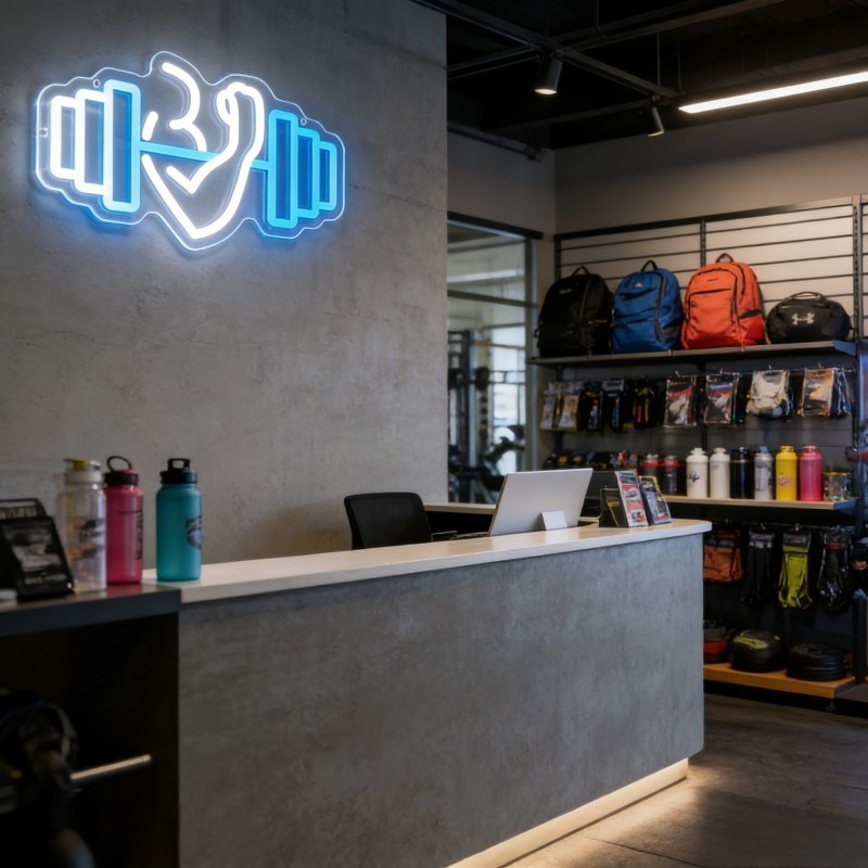 Letreiro Neon LED de Bíceps co - Home Gym Quotes avaliação e preço